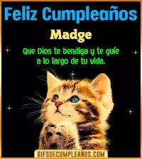 GIF Feliz Cumpleaños te guíe en tu vida Madge